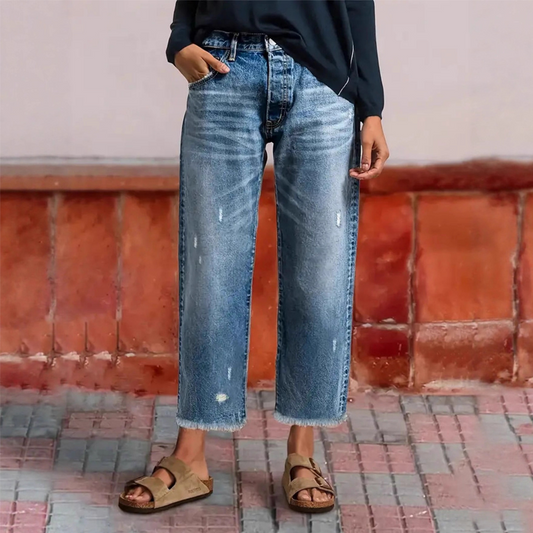 ⏳Time-Limited Special⏰Women’s Retro Cropped Straight-Leg Jeans