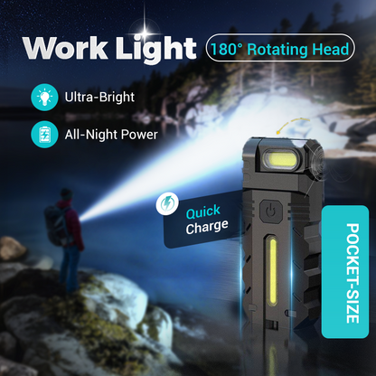 ⏳Time-Limited Special⏰180° Rotating LED Work Light – Magnetic base, hands-free & rechargeable. Bright light for DIY, car & home repairs. 🔦⚡