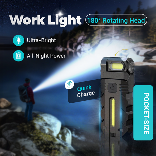 ⏳Time-Limited Special⏰180° Rotating LED Work Light – Magnetic base, hands-free & rechargeable. Bright light for DIY, car & home repairs. 🔦⚡