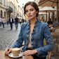 ⏳Time-Limited Special⏰Women's Ruffle Trim Open-Front Denim Jacket – Lightweight, feminine & versatile – chic for any outfit 👗