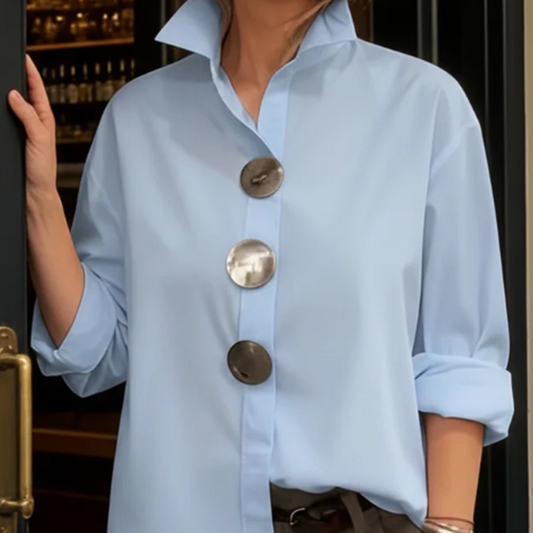 ⏳Time-Limited Special⏰Women's Oversized Button-Down Shirt with Statement Buttons