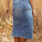 ⏳Time-Limited Special⏰Women's High-Waist Ripped Denim Midi Skirt – Asymmetrical Hem, Distressed Details & Flattering Fit 👖✨