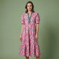⏳Time-Limited Special⏰Women's Floral Puff Sleeve Maxi Dress – Flowy Tiered Silhouette, V-Neck & Breathable Polyester (S–3XL) 🌸👗