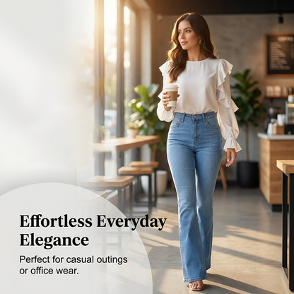 ⏳Time-Limited Special⏰Women's High-Waist Stretch Flare Jeans – Peach Lift, 4-Way Stretch & Leg-Lengthening Silhouette