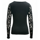 ⏳Time-Limited Special⏰Women's Sexy Cutout Lace Sleeve Top – Edgy Buckle Detail, Stretch Fit & Romantic Sheer Sleeves 🔥🖤