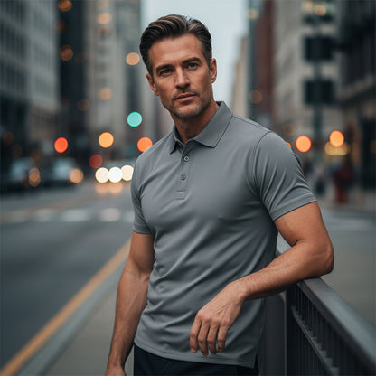 ⏳Time-Limited Special⏰Men's Quick-Dry Short-Sleeve Lapel T-Shirt – Athletic Fit, Wrinkle-Resistant & Perfect for Work or Weekend 👕✨