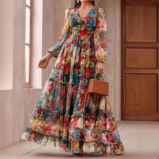 ⏳Time-Limited Special⏰V-Neck, Empire Waist & Tiered Skirt for Romantic Elegance ✨