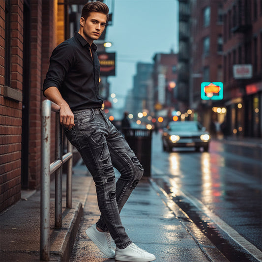 ⏳Time-Limited Special⏰Men's Slim Fit Distressed Jeans