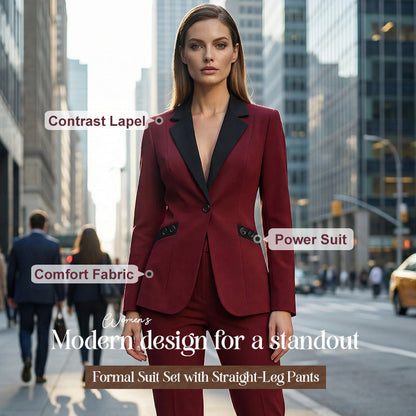 ⏳Time-Limited Special⏰Modern Formal Suit Set with Straight-Leg Pants – Sleek, Stylish & Professional Look for Any Occasion