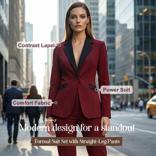 ⏳Time-Limited Special⏰Modern Formal Suit Set with Straight-Leg Pants – Sleek, Stylish & Professional Look for Any Occasion