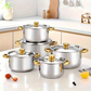 ⏳Time-Limited Special⏰5-Piece Stainless Steel Cookware Set with Glass Lids