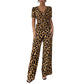 ⏳Time-Limited Special⏰Leopard Print V-Neck Wide-Leg Jumpsuit
