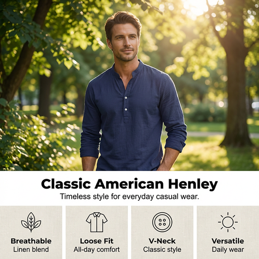 ⏳Time-Limited Special⏰Autumn Casual Henley T-Shirt for Men 