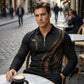 ⏳Time-Limited Special⏰Men's Casual Retro Long Sleeve Zip-Up Polo Shirt