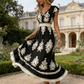 ⏳Time-Limited Special⏰Women's V-Neck Baroque Print Flowy Maxi Dress