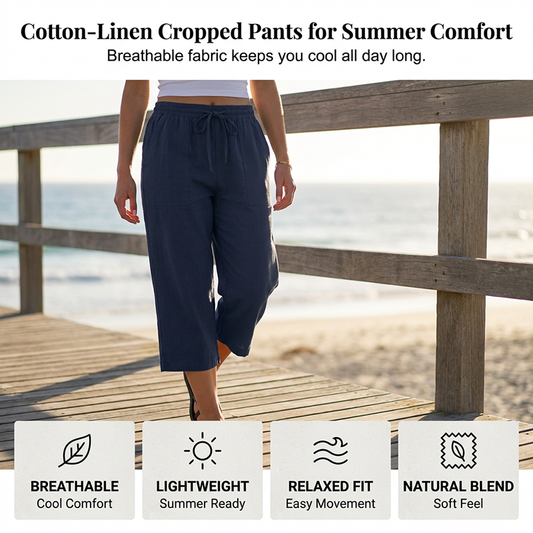 ⏳Time-Limited Special⏰Women's Cotton-Linen Blend Cropped Pants