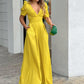 ⏳Time-Limited Special⏰Women's Deep V-Neck Wide Leg Jumpsuit – High Waist, Flowy Style & Soft Fabric ✨