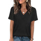⏳Time-Limited Special⏰Women's V-Neck Short Sleeve Casual T-Shirt – Classic V-Neck, Soft Polyester & Rolled Cuffs ✨