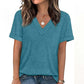 ⏳Time-Limited Special⏰Women's V-Neck Short Sleeve Casual T-Shirt – Classic V-Neck, Soft Polyester & Rolled Cuffs ✨