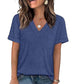 ⏳Time-Limited Special⏰Women's V-Neck Short Sleeve Casual T-Shirt – Classic V-Neck, Soft Polyester & Rolled Cuffs ✨