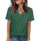 ⏳Time-Limited Special⏰Women's V-Neck Short Sleeve Casual T-Shirt – Classic V-Neck, Soft Polyester & Rolled Cuffs ✨