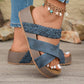 ⏳Time-Limited Special⏰Women's Criss-Cross Woven Strap Wedge Sandals – Comfortable, Stylish & Perfect for Summer Days