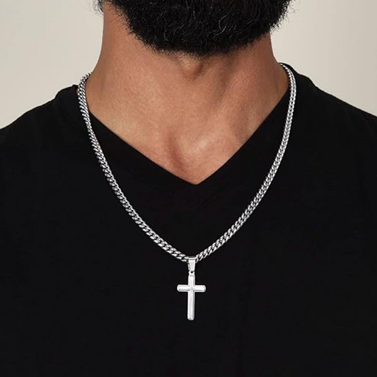 ⏳Time-Limited Special⏰Men's Stainless Steel Cross Pendant Necklace