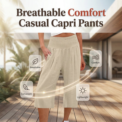 ⏳Time-Limited Special⏰Women’s Lightweight Elastic Waist Crop Pants (S-3XL) – Comfortable, Flowy & Perfect for Casual Summer Outfits ✨🌿