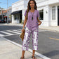 ⏳Time-Limited Special⏰Casual Round Neck Layered Tunic Top and Wide Leg Pants Set
