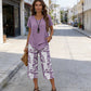 ⏳Time-Limited Special⏰Casual Round Neck Layered Tunic Top and Wide Leg Pants Set