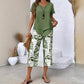 ⏳Time-Limited Special⏰Casual Round Neck Layered Tunic Top and Wide Leg Pants Set