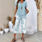⏳Time-Limited Special⏰Casual Round Neck Layered Tunic Top and Wide Leg Pants Set