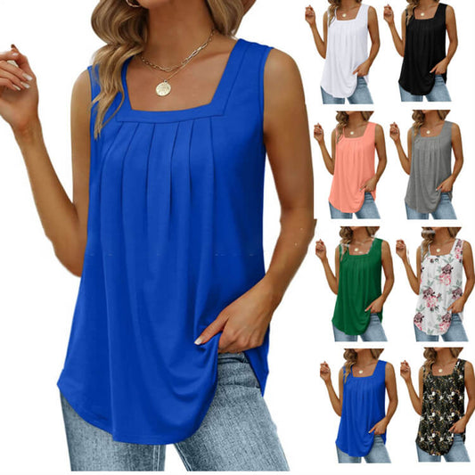 ⏳Time-Limited Special⏰Women's Square Neck Sleeveless Vest T-Shirt