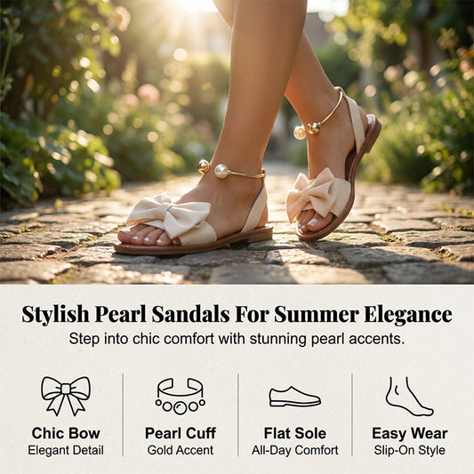 ⏳Time-Limited Special⏰Stylish Pearl Ankle Strap Sandals