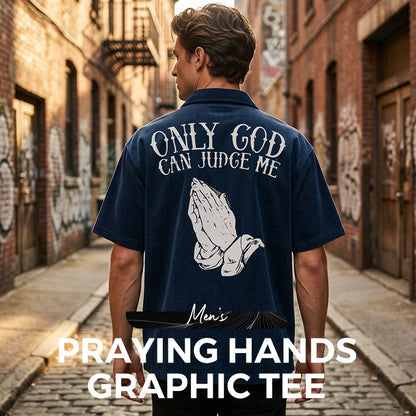 ⏳Time-Limited Special⏰Men's Praying Hands Graphic Tee – Cotton, Casual, Symbolic, Versatile ✨