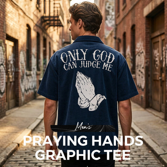 ⏳Time-Limited Special⏰Men's Praying Hands Graphic Tee – Cotton, Casual, Symbolic, Versatile ✨