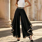⏳Time-Limited Special⏰Women's Wide-Leg Pants – Flowy, Gold Trim, Elegant, Versatile 🍂