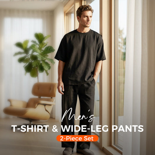 ⏳Time-Limited Special⏰Men's T-Shirt & Wide-Leg Pants 2-Piece Set