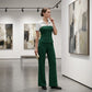 ⏳Time-Limited Special⏰Striped Lapel Set – Tee & Palazzo Pants, V-Neck, Flowing, Elegant 🍂