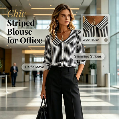 ⏳Time-Limited Special⏰Summer Commuter Striped Button-Down Shirt🌸👔