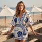 ⏳Time-Limited Special⏰Women's Tropical Print V-Neck Wrap Romper