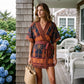 ⏳Time-Limited Special⏰Women's Tropical Print V-Neck Wrap Romper