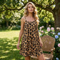 ⏳Time-Limited Special⏰Leopard Print Spaghetti Strap Mini Dress – Backless, Stretchy, Bodycon Fit 🌙