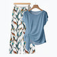 ⏳Time-Limited Special⏰Women's Side-Tie Top & Patterned Pants Set – Flowy & Adjustable – Perfect for summer vacations or resort wear – breezy tropical vibes 👖