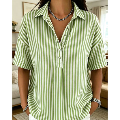 ⏳Time-Limited Special⏰Women's Casual Striped Short-Sleeve Shirt