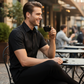 ⏳Time-Limited Special⏰Men's Textured Black Short Sleeve Shirt