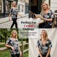 ⏳Time-Limited Special⏰Women's Tie-Dye T-Shirt – Lace-Up V-Neck, Soft Breathable Blend & Relaxed Fit – Summer Essential ✨
