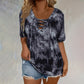 ⏳Time-Limited Special⏰Women's Tie-Dye T-Shirt – Lace-Up V-Neck, Soft Breathable Blend & Relaxed Fit – Summer Essential ✨