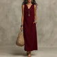 ⏳Time-Limited Special⏰Women's Sleeveless Maxi Dress – Cowl Neck, 5 Colors, Pockets 🍁