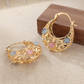 ⏳Time-Limited Special⏰Gold-Plated Crescent Hoop Earrings with Enamel Flowers – Delicate, floral charm & perfect for everyday elegance or gifting 🌸